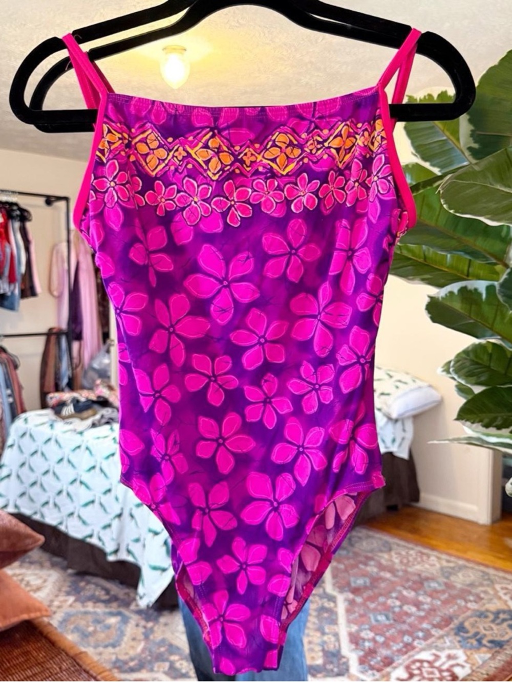 Vintage 90s floral one piece swimsuit